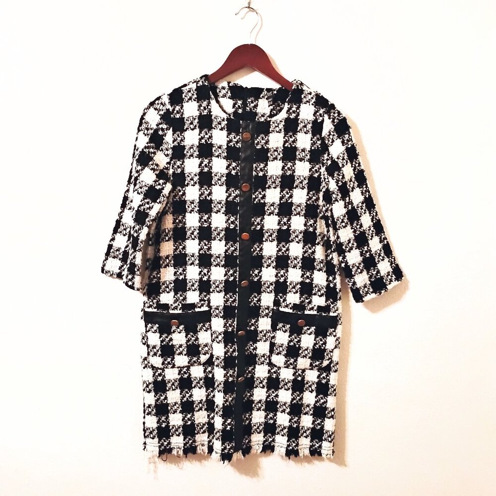 ZARA TRF Collection medium black white houndstooth dress